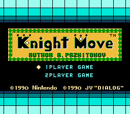 Knight Move title screen for Famicom Disk System